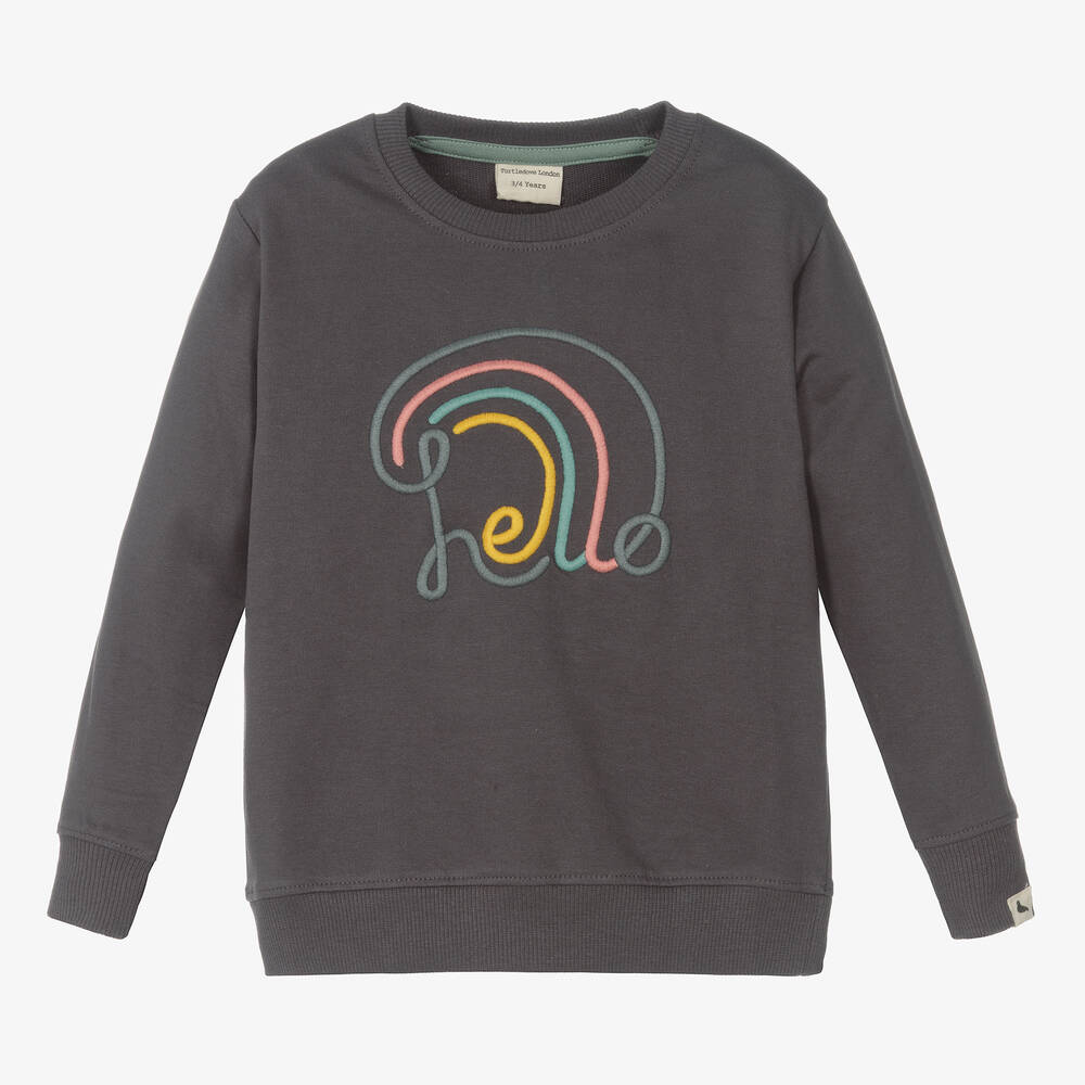 Turtledove London-Grey Organic Cotton Sweatshirt | Childrensalon Outlet