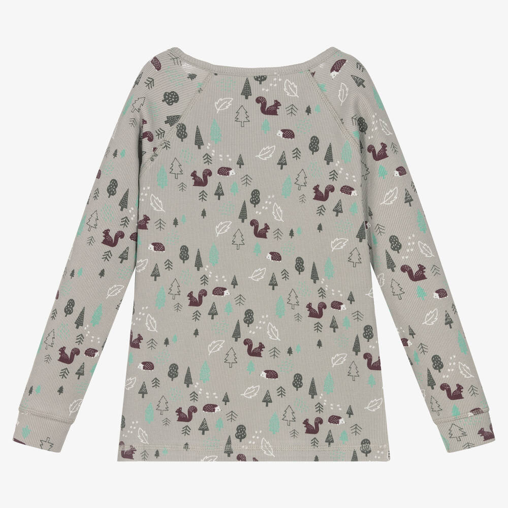 Turtledove London-Grey Organic Cotton Top | Childrensalon Outlet