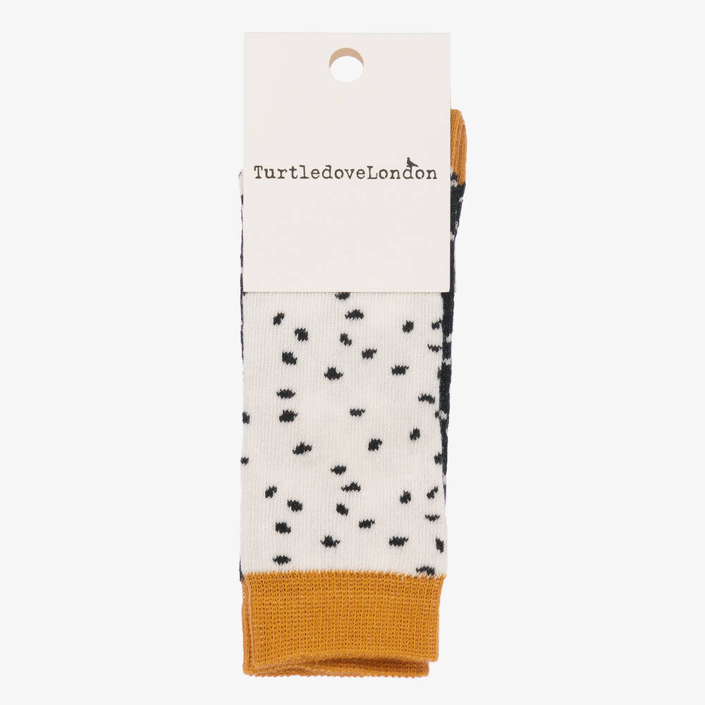 Turtledove London-Ivory & Black Cotton Socks | Childrensalon Outlet