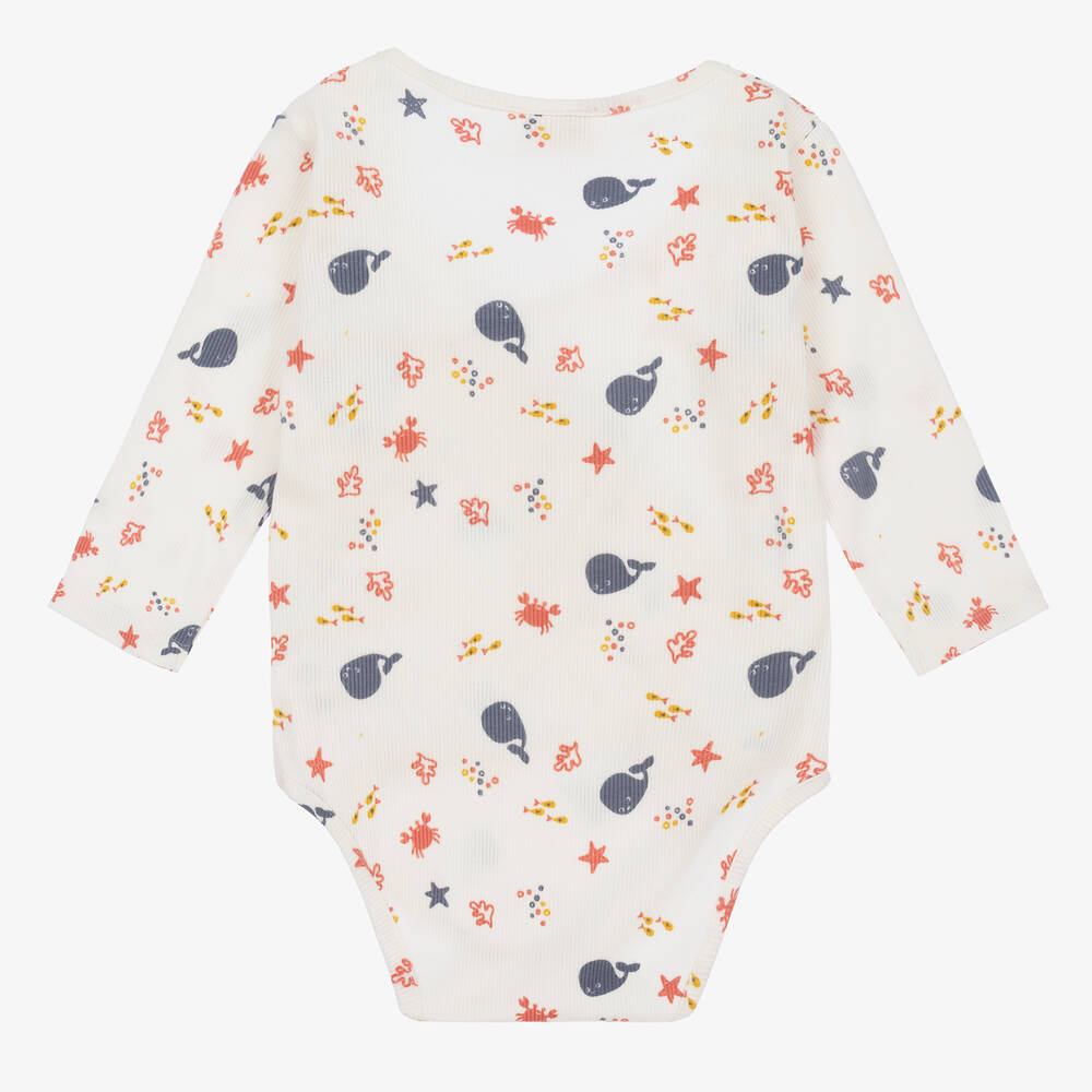 Turtledove London-Ivory Organic Cotton Bodysuit | Childrensalon Outlet