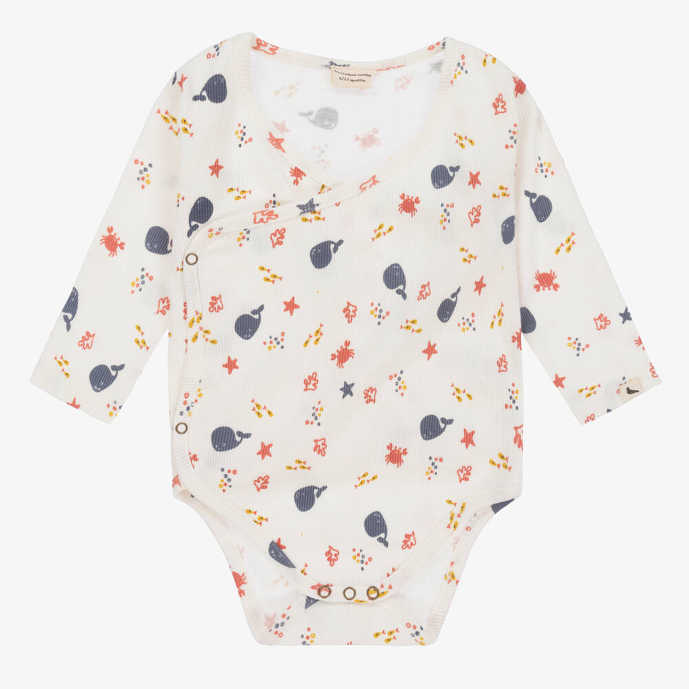 Turtledove London - Ivory Organic Cotton Bodysuit | Childrensalon