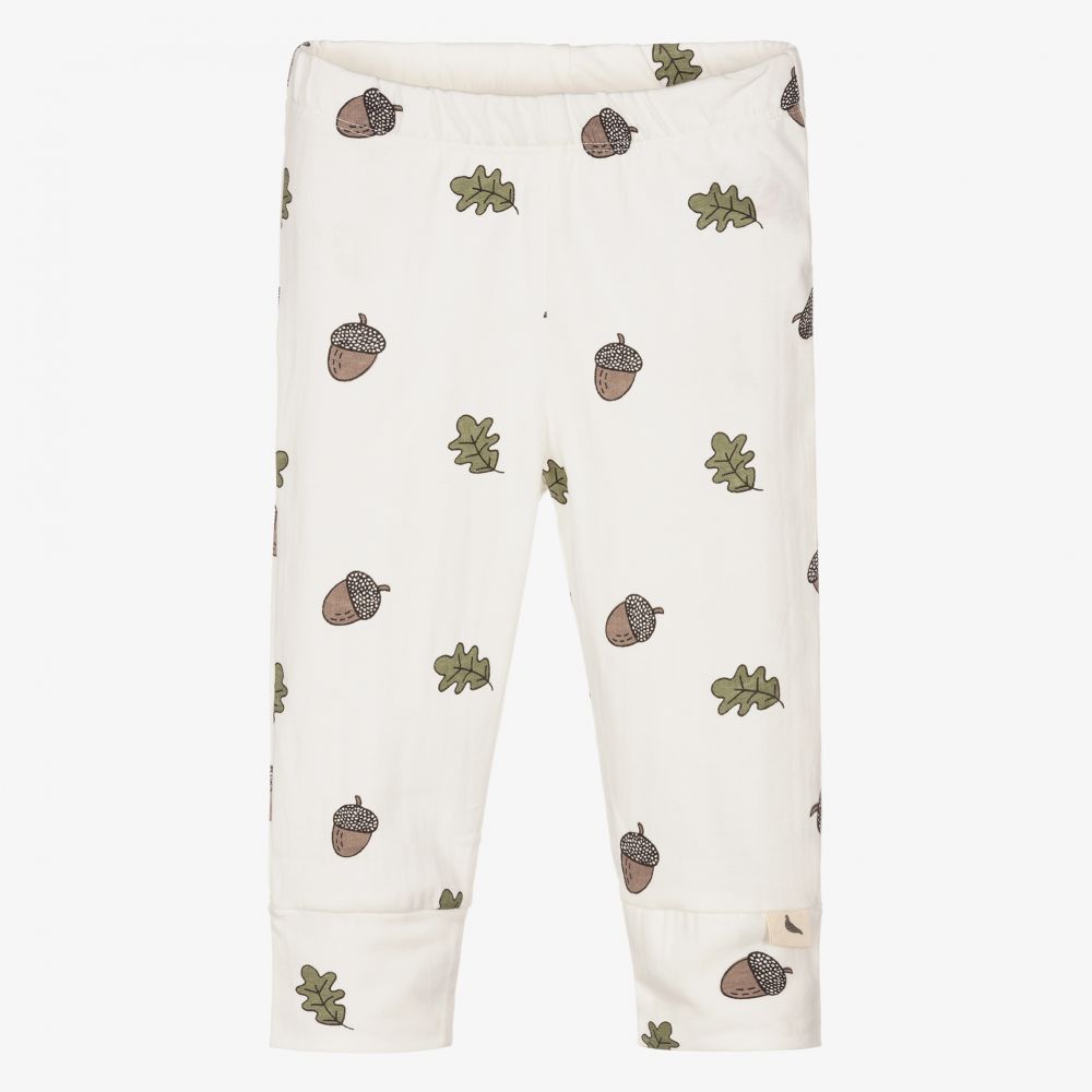 Turtledove London - Ivory Organic Cotton Leggings | Childrensalon