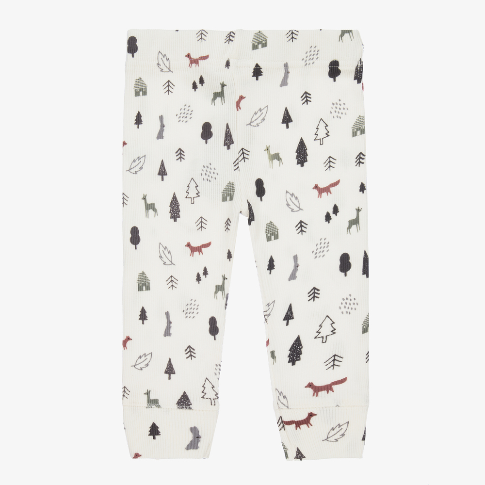 Turtledove London-Ivory Organic Cotton Leggings | Childrensalon Outlet