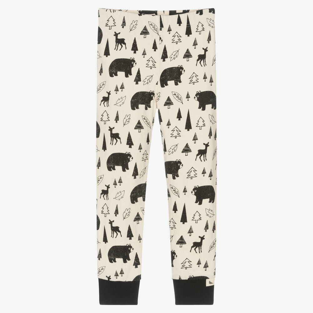 Turtledove London - Ivory Organic Cotton Printed Leggings  | Childrensalon