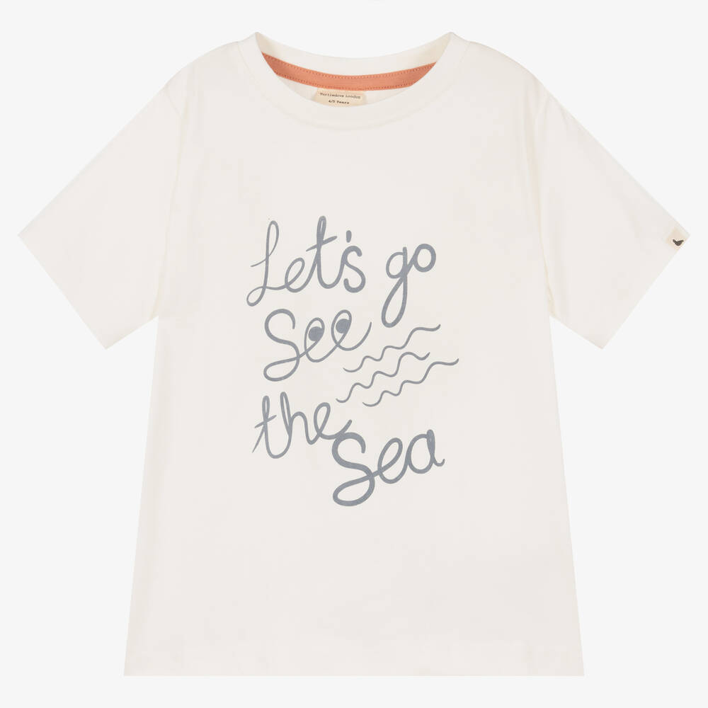 Turtledove London - Ivory Organic Cotton T-Shirt | Childrensalon