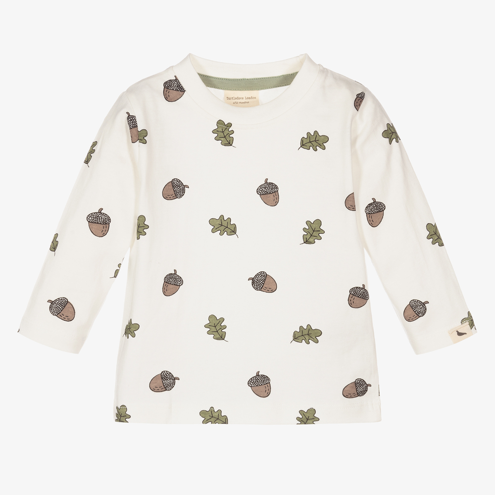 Turtledove London-Ivory Organic Cotton Top | Childrensalon Outlet