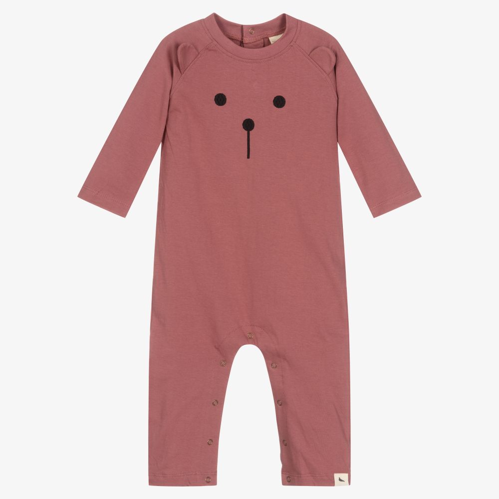 Turtledove London - Pink Organic Cotton Babysuit | Childrensalon