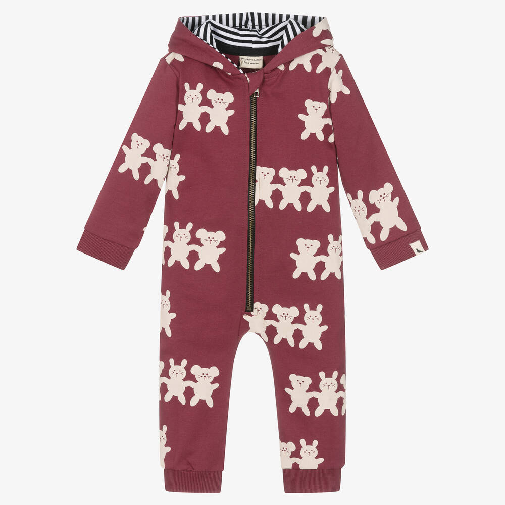 Turtledove London - Red Organic Cotton Baby Romper | Childrensalon