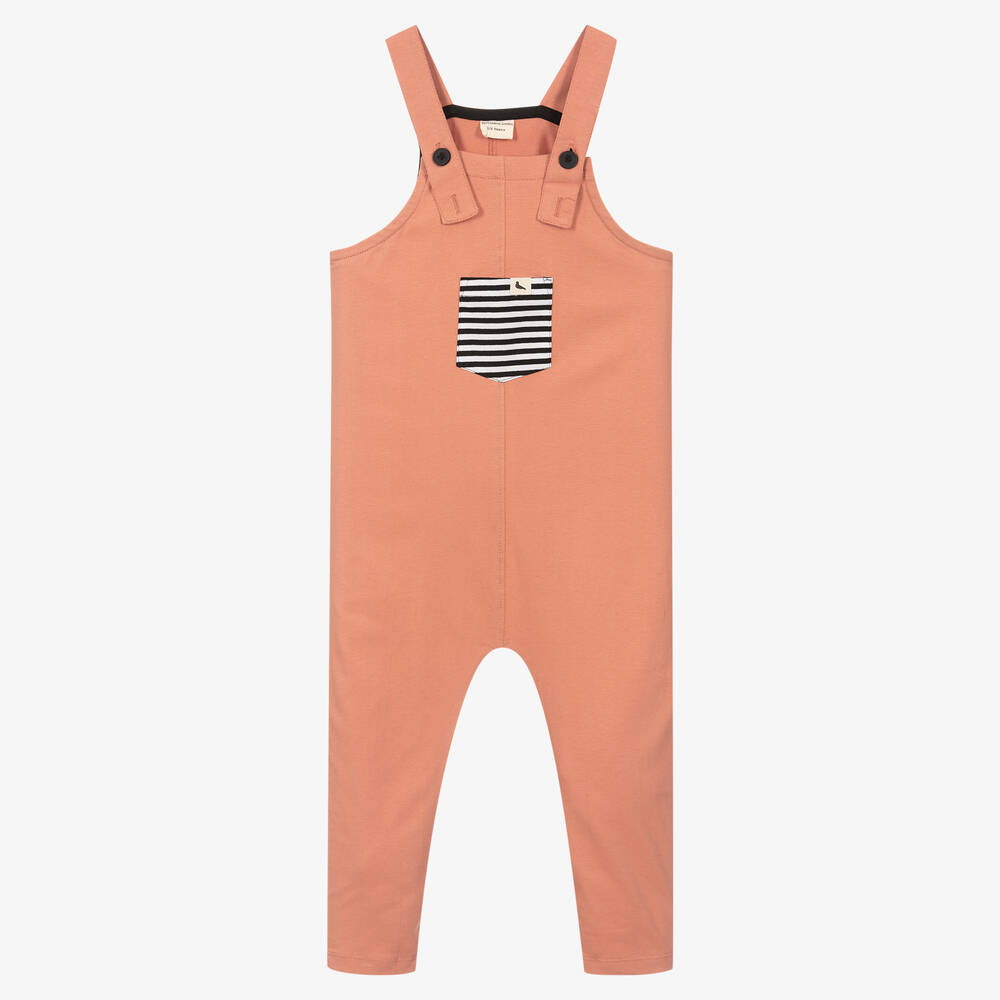 Turtledove London - Red Organic Cotton Dungarees | Childrensalon