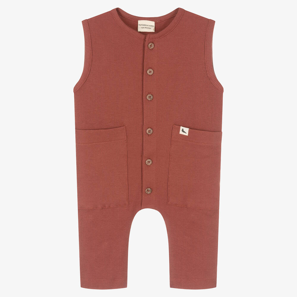 Turtledove London - Red Organic Cotton Jumpsuit | Childrensalon