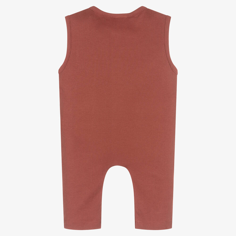 Turtledove London-Red Organic Cotton Jumpsuit | Childrensalon Outlet