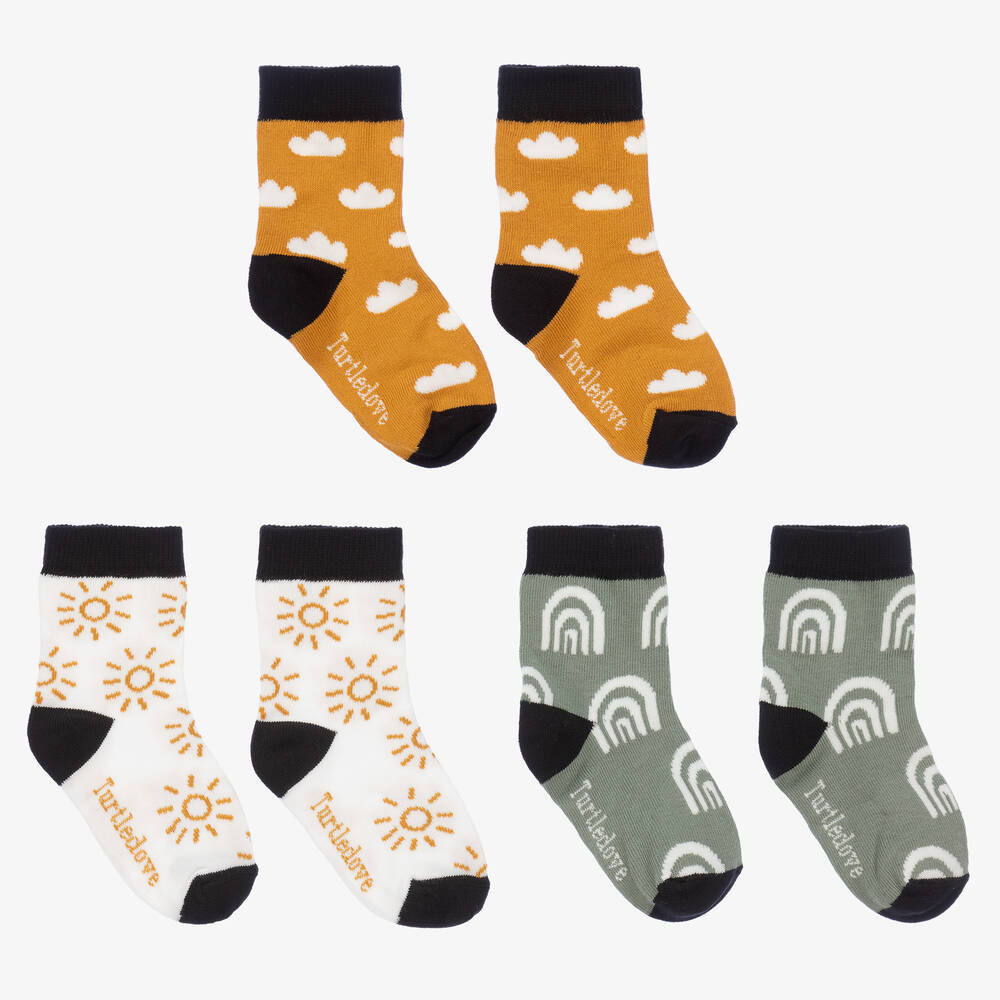Turtledove London - Weather Cotton Socks (3 Pack) | Childrensalon