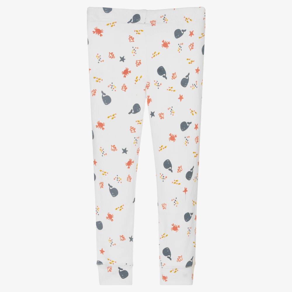 Turtledove London-White Organic Cotton Leggings  | Childrensalon Outlet
