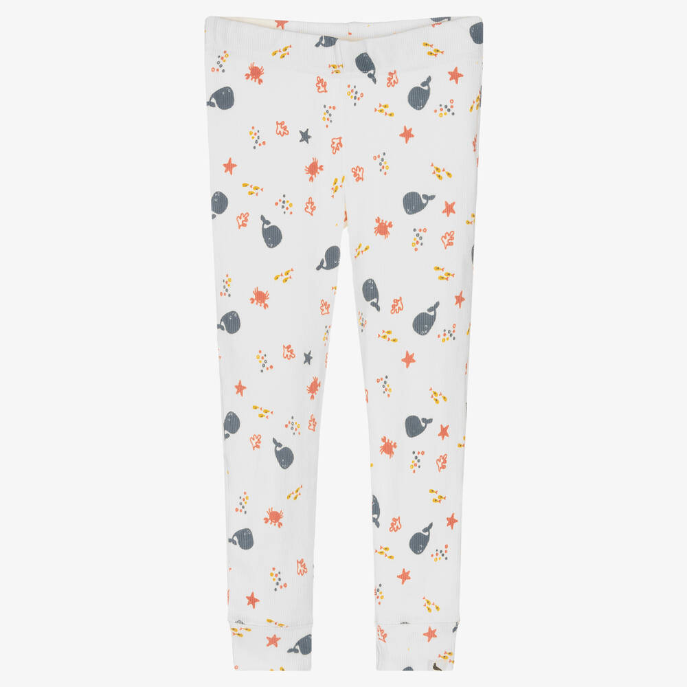 Turtledove London-White Organic Cotton Leggings  | Childrensalon Outlet