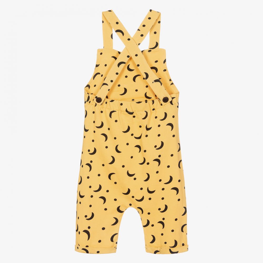Turtledove London-Yellow Cotton Dungaree Shorts | Childrensalon Outlet