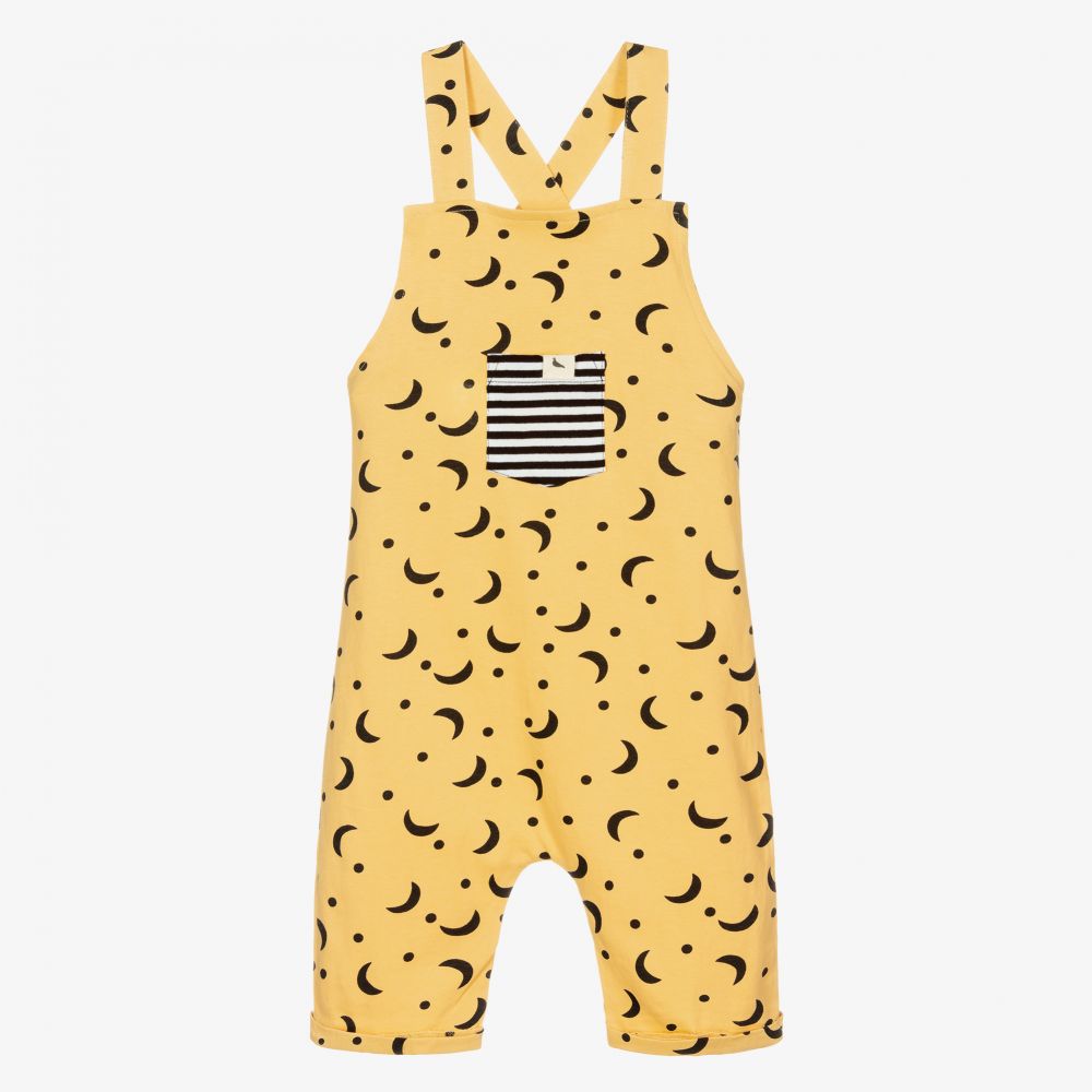 Turtledove London-Yellow Cotton Dungaree Shorts | Childrensalon Outlet