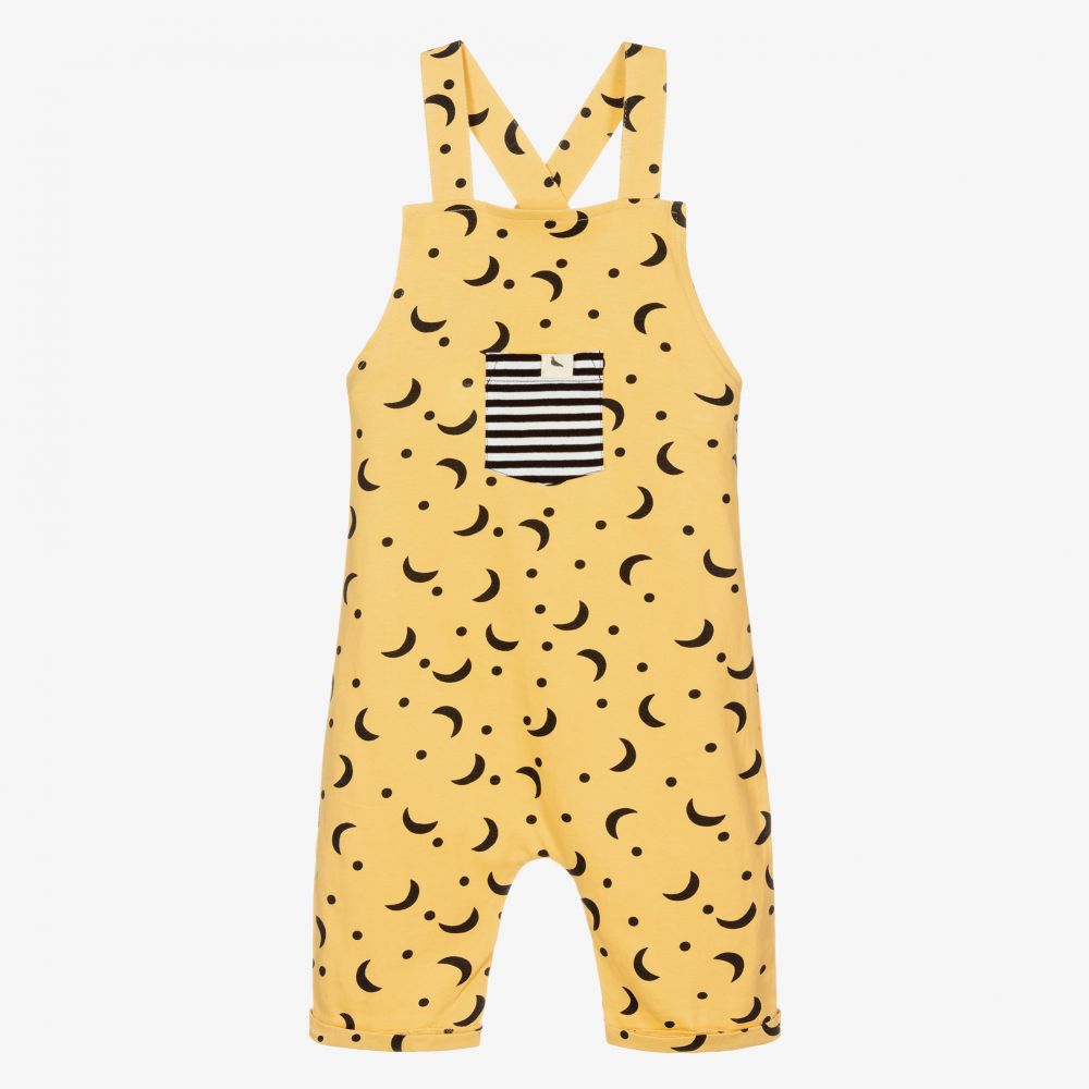 Turtledove London - Yellow Cotton Dungaree Shorts | Childrensalon