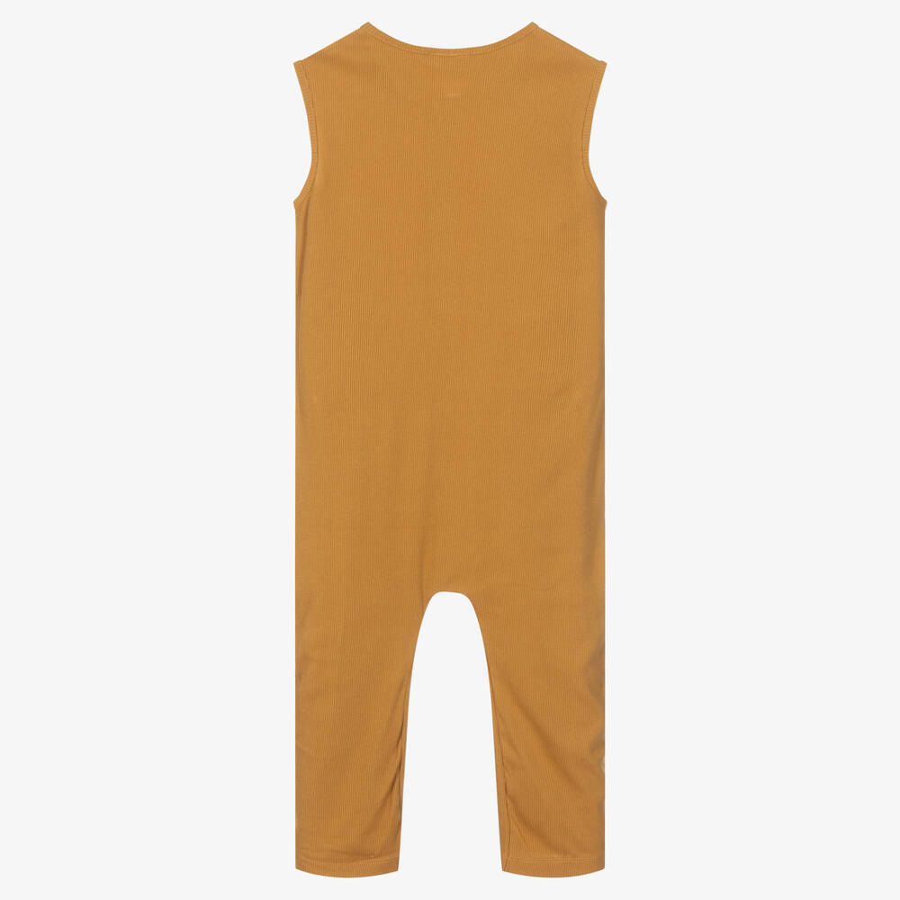 Turtledove London-Yellow Organic Cotton Rib Jumpsuit | Childrensalon Outlet