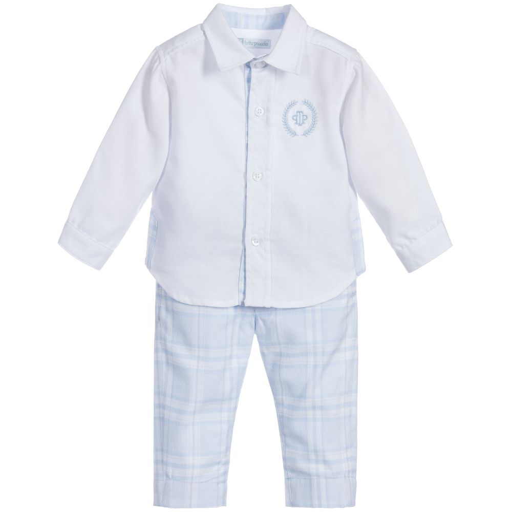 Tutto Piccolo - Blaues Set mit Hose (3-teilig)  | Childrensalon