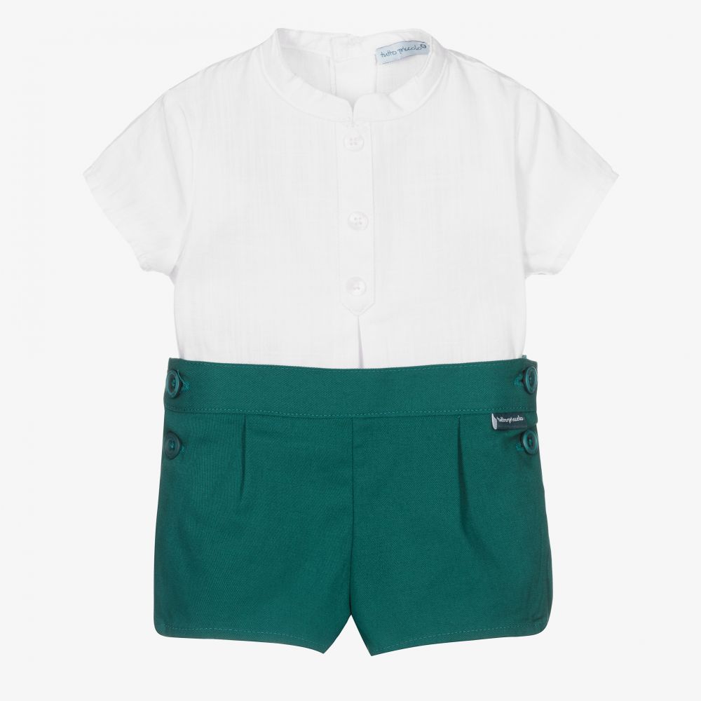 Tutto Piccolo - Baby Boys Green Shorts Set | Childrensalon