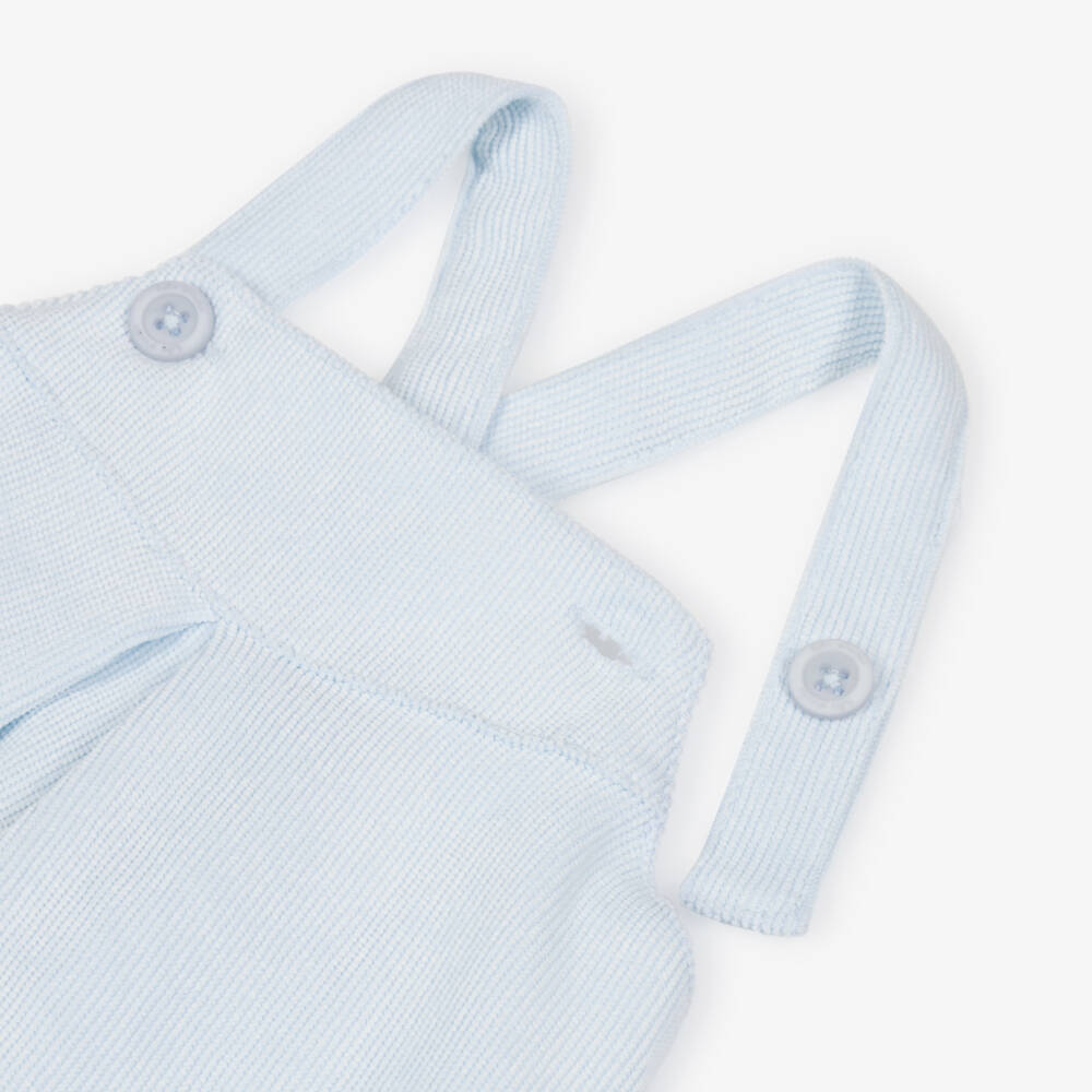 Tutto Piccolo-Baby Boys Pale Blue Cotton Needlecord Shortie Set | Childrensalon Outlet