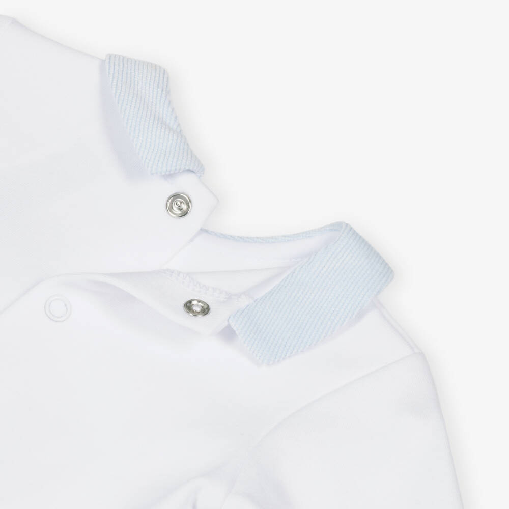 Tutto Piccolo-Baby Boys Pale Blue Cotton Needlecord Shortie Set | Childrensalon Outlet