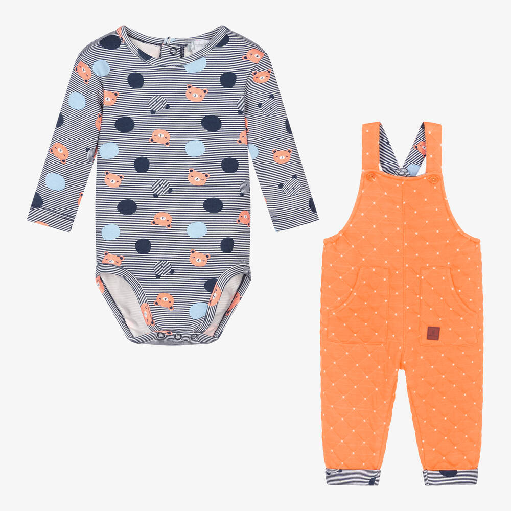 Baby Boys Dungarees Set with Free Socks 