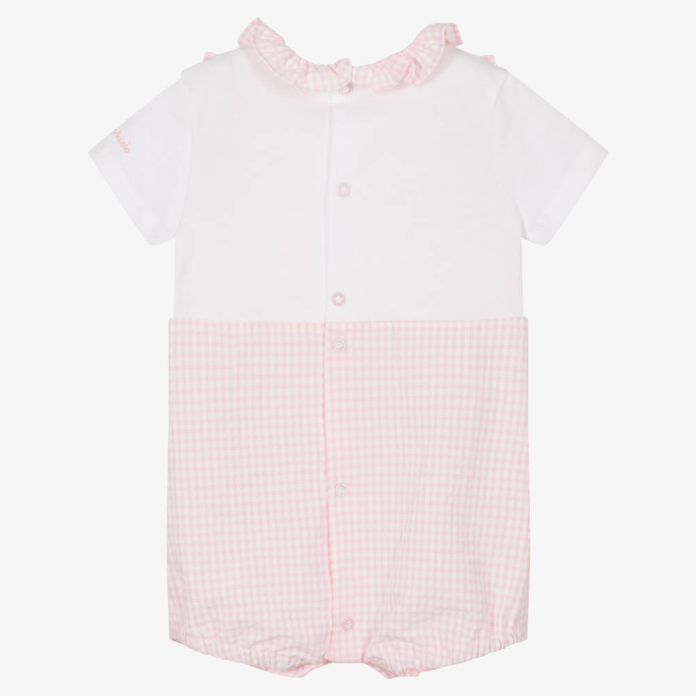 Tutto Piccolo-تبّان مزيج قطن جينغهام لون زهري وأبيض | Childrensalon Outlet