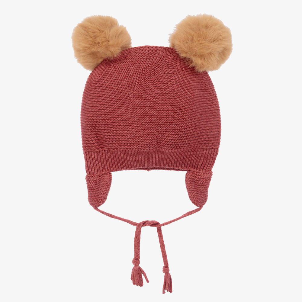 Tutto Piccolo - Baby Girls Pink Pom-Pom Hat | Childrensalon