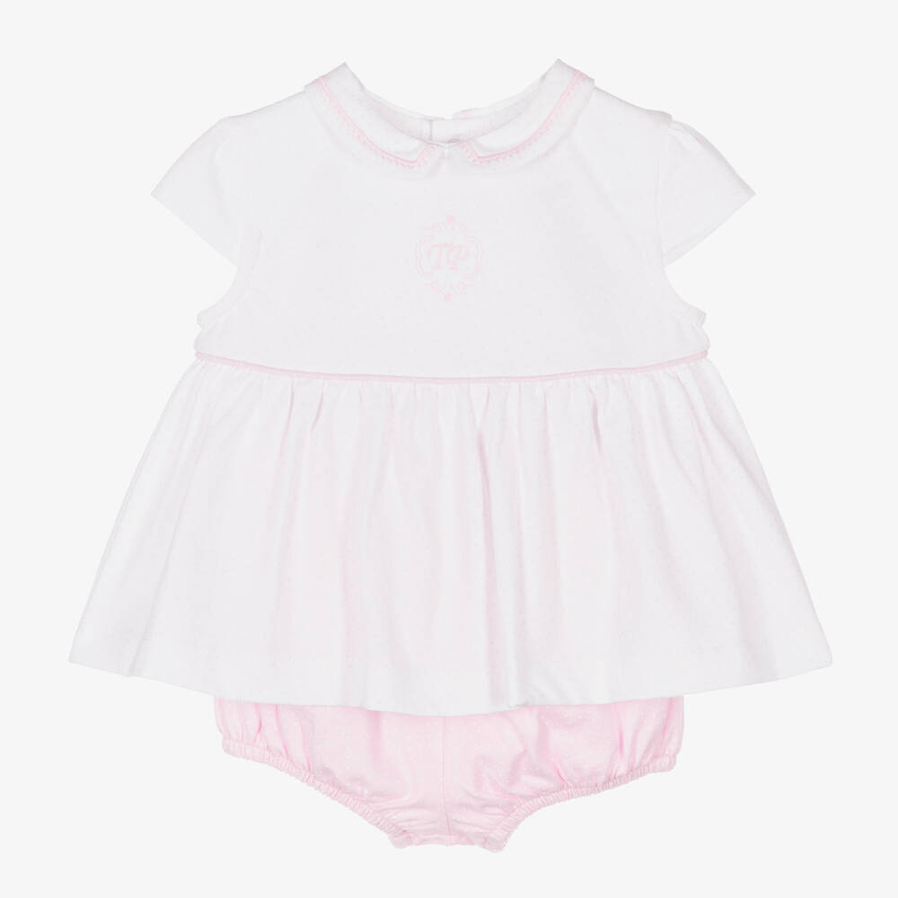 Tutto Piccolo - Baby Girls Pink & White Polka Dot Shorts Set | Childrensalon