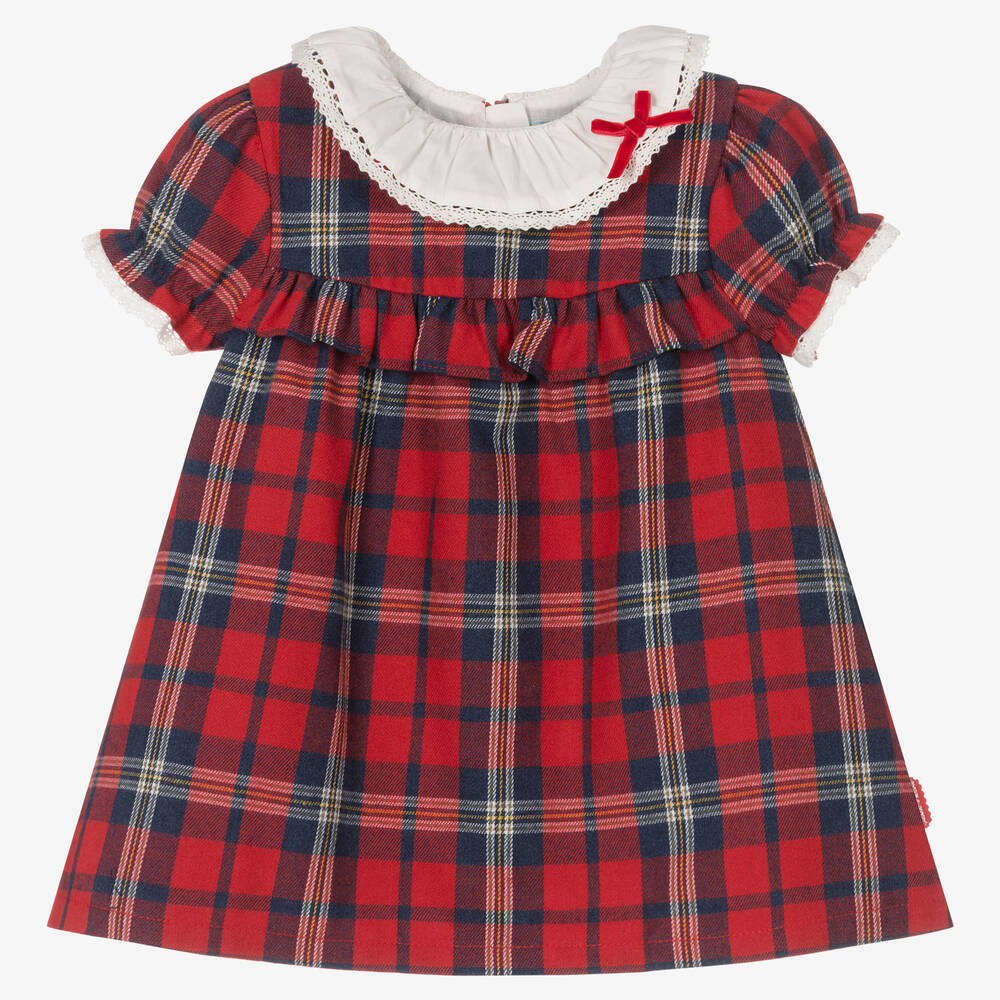 Tutto Piccolo - Baby Girls Red Cotton Dress | Childrensalon