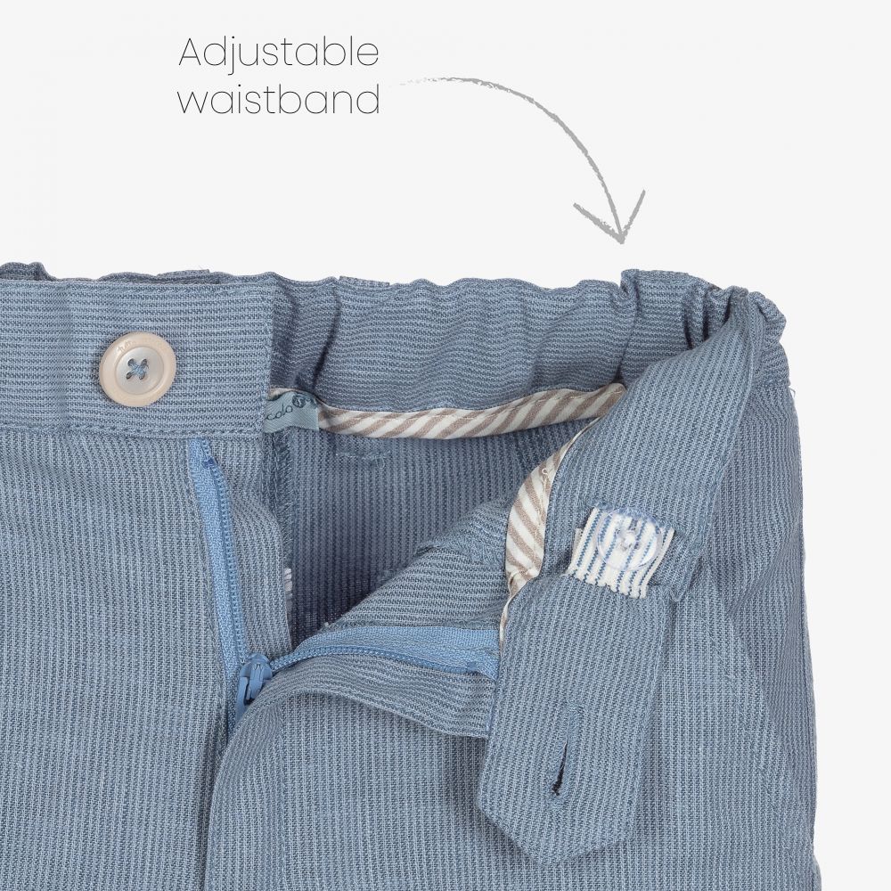 Tutto Piccolo-Бежево-голубой комплект из льна с шортами | Childrensalon Outlet