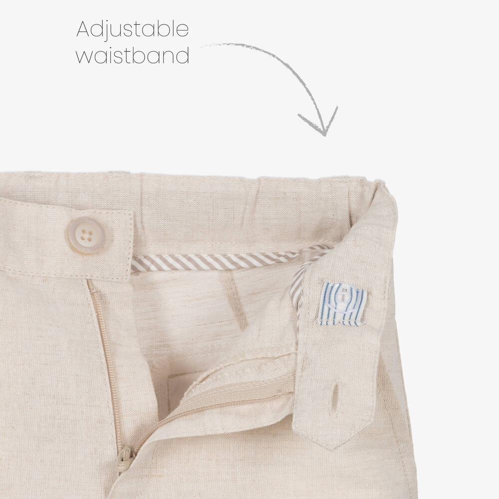 Tutto Piccolo-Комплект с бежевыми шортами из льна | Childrensalon Outlet