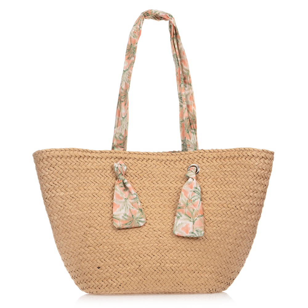Tutto Piccolo - Beige Straw Beach Bag (50cm) | Childrensalon