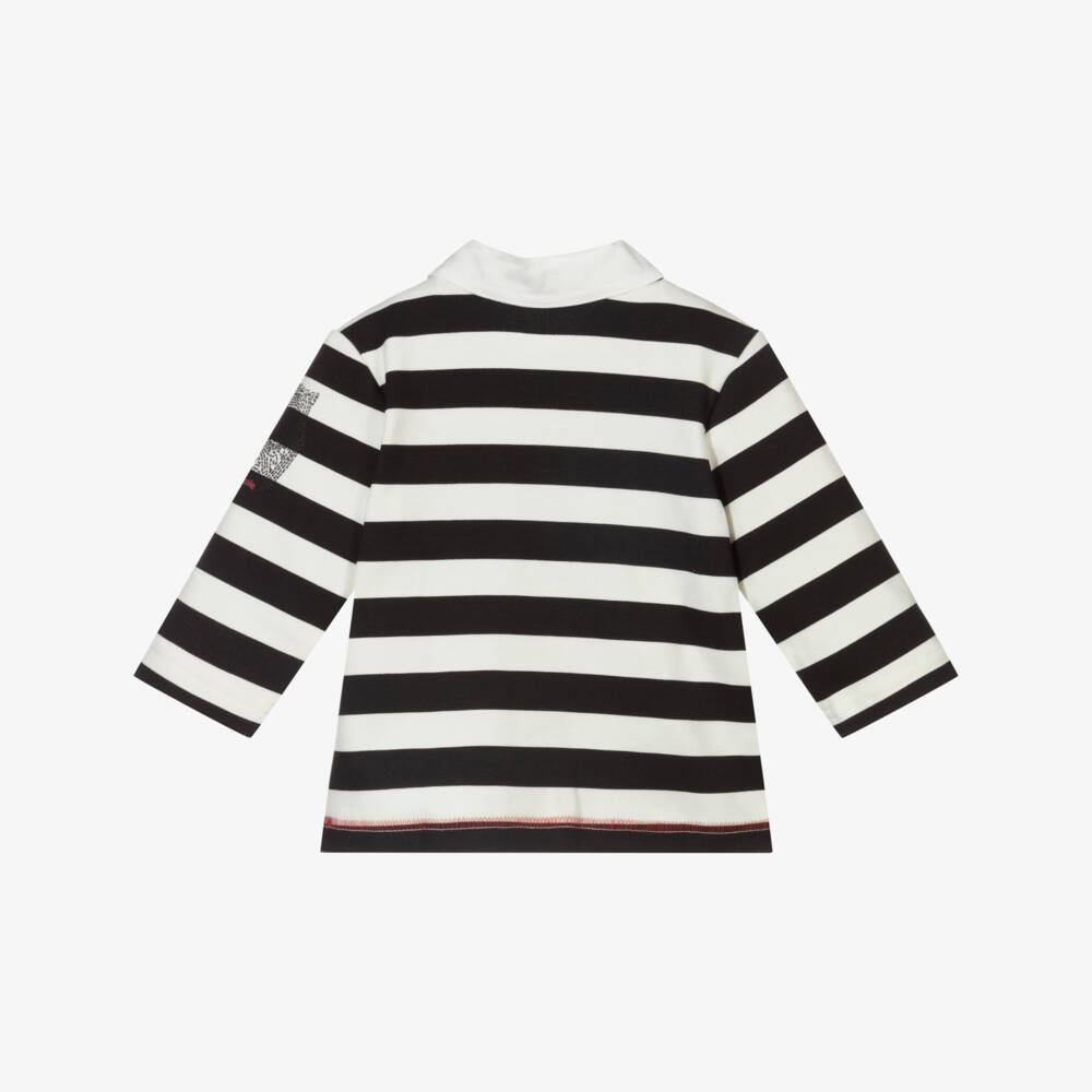 Tutto Piccolo-Black Striped Polo Shirt | Childrensalon Outlet