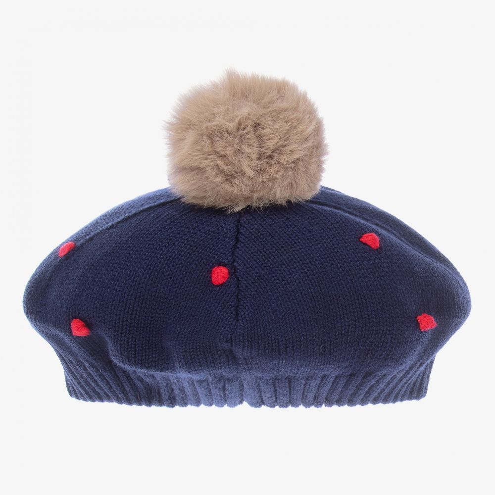 Tutto Piccolo-Синий берет c шарфом из хлопка | Childrensalon Outlet