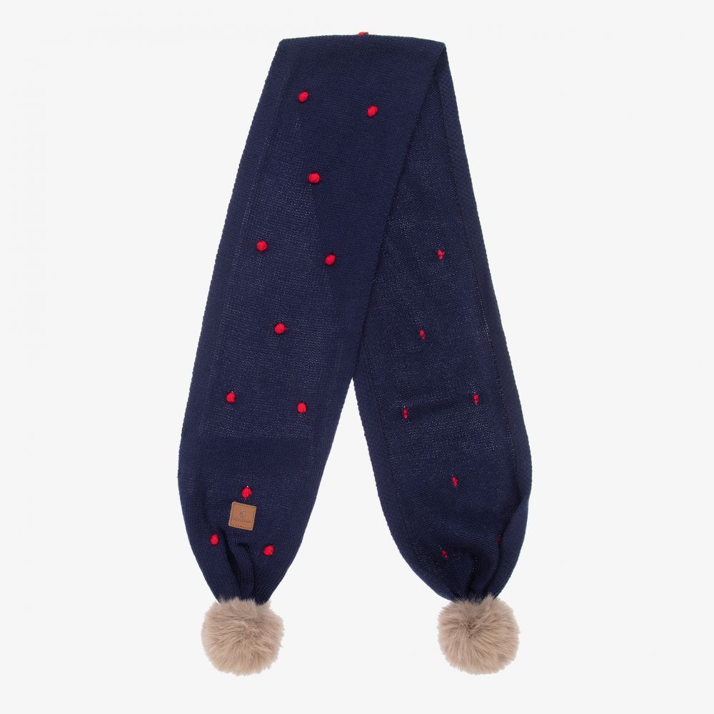 Tutto Piccolo-Синий берет c шарфом из хлопка | Childrensalon Outlet