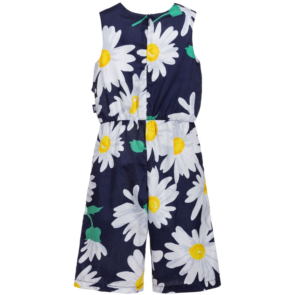 Tutto Piccolo-Blue Daisy Cotton Jumpsuit | Childrensalon Outlet