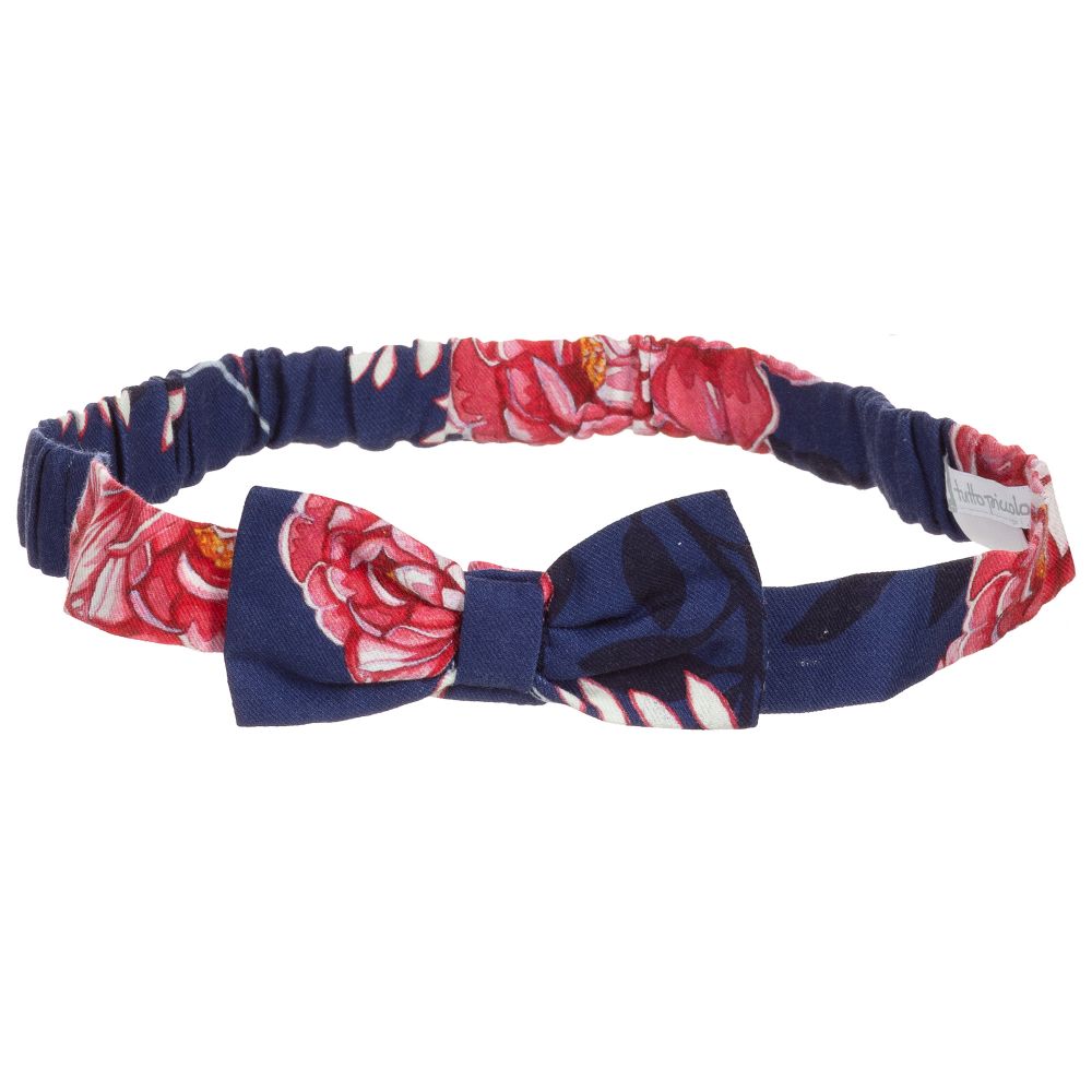 Tutto Piccolo - Blue Floral Bow Belt | Childrensalon