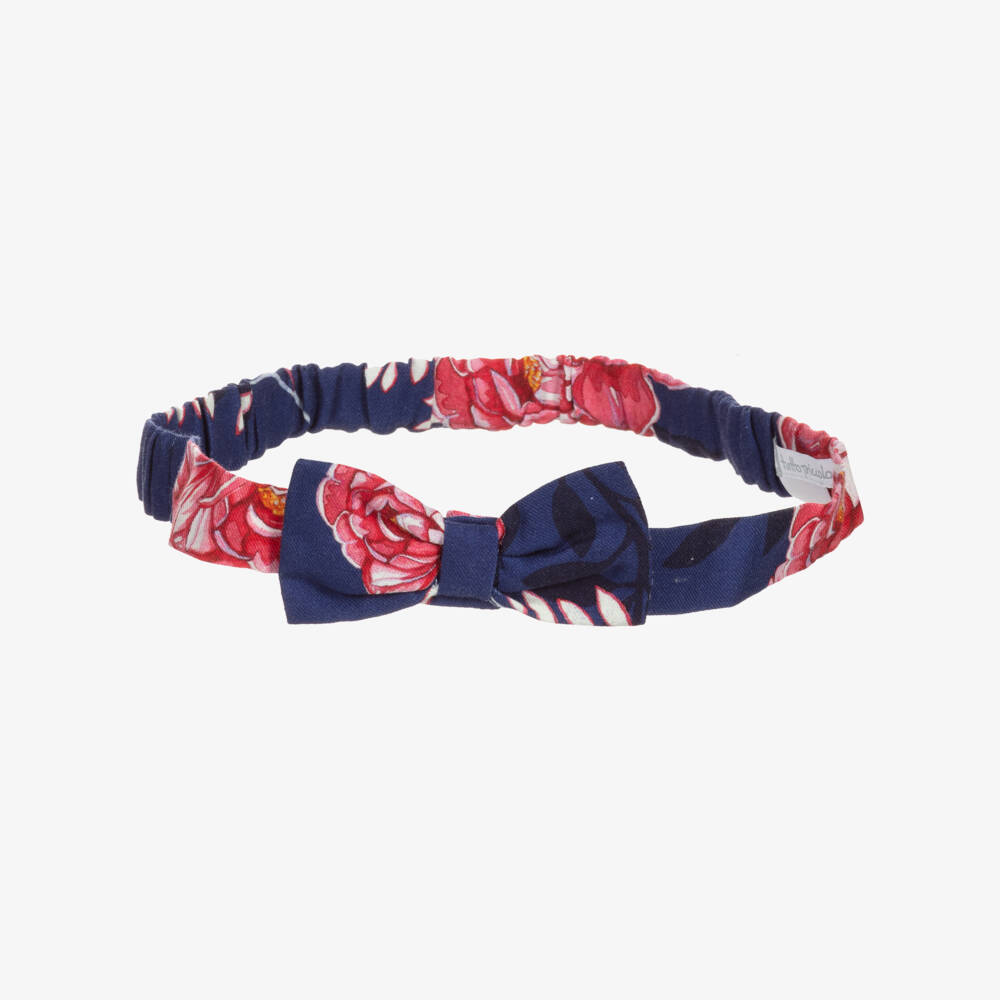 Tutto Piccolo-Blue Floral Bow Belt | Childrensalon Outlet