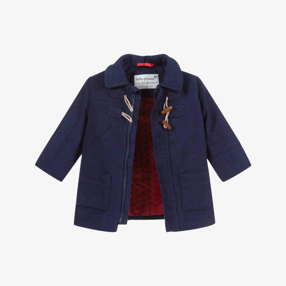 Tutto Piccolo-Blue Fur Trim Duffle Coat | Childrensalon Outlet