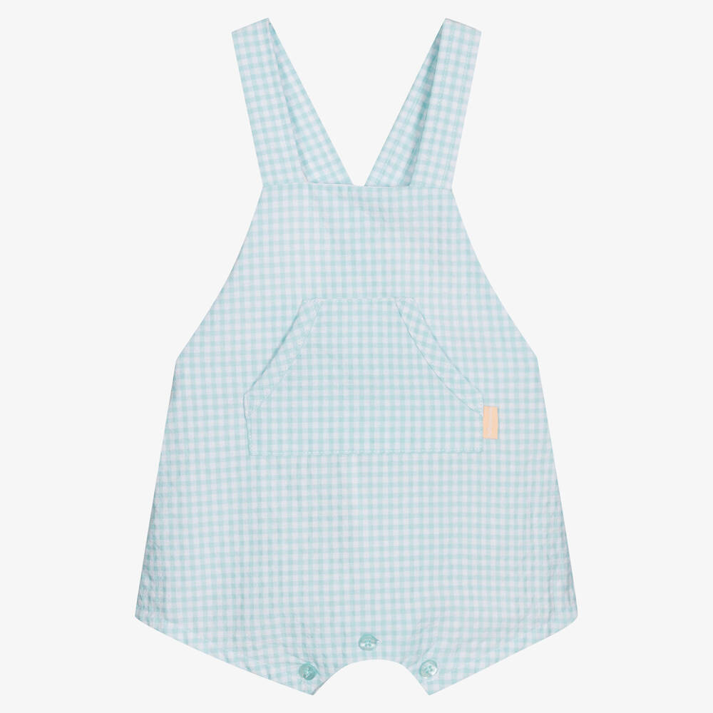 Tutto Piccolo - Blaue Vichy-Baumwoll-Latzhose  | Childrensalon