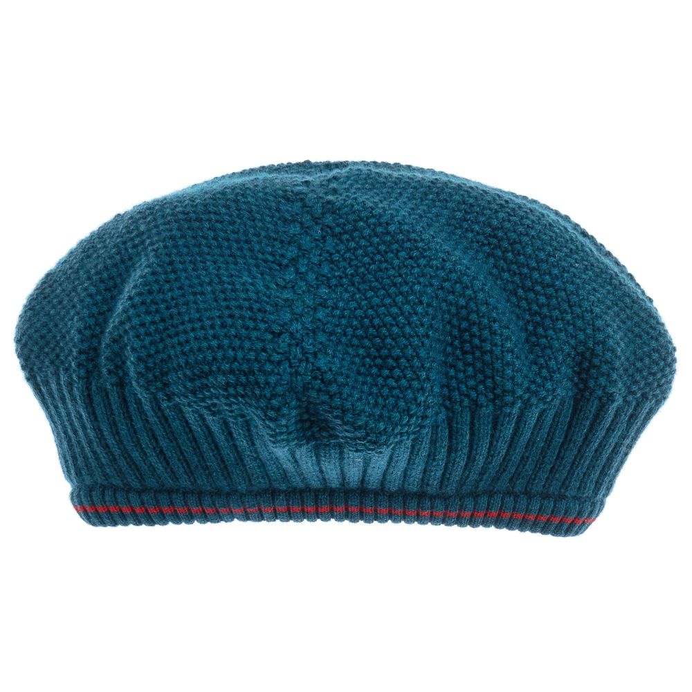 Tutto Piccolo-سكارف وقبعة مزيج قطن وصوف محبوك لون كحلي | Childrensalon Outlet