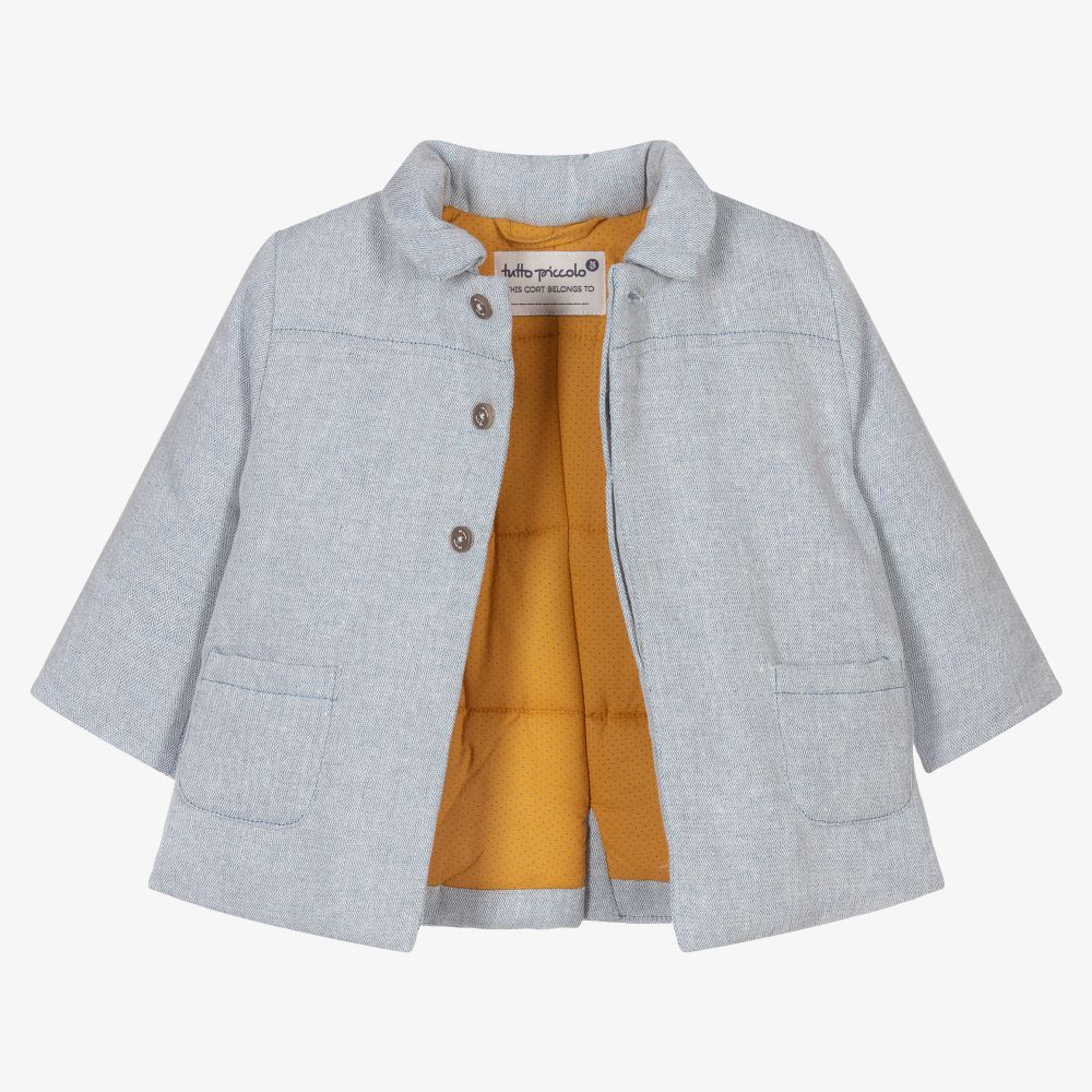 Tutto Piccolo-Blue Hooded Baby Coat | Childrensalon Outlet