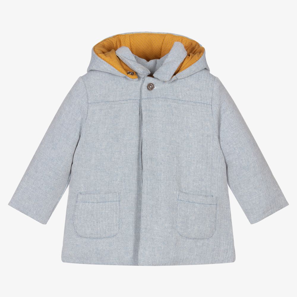 Tutto Piccolo - Blue Hooded Baby Coat | Childrensalon