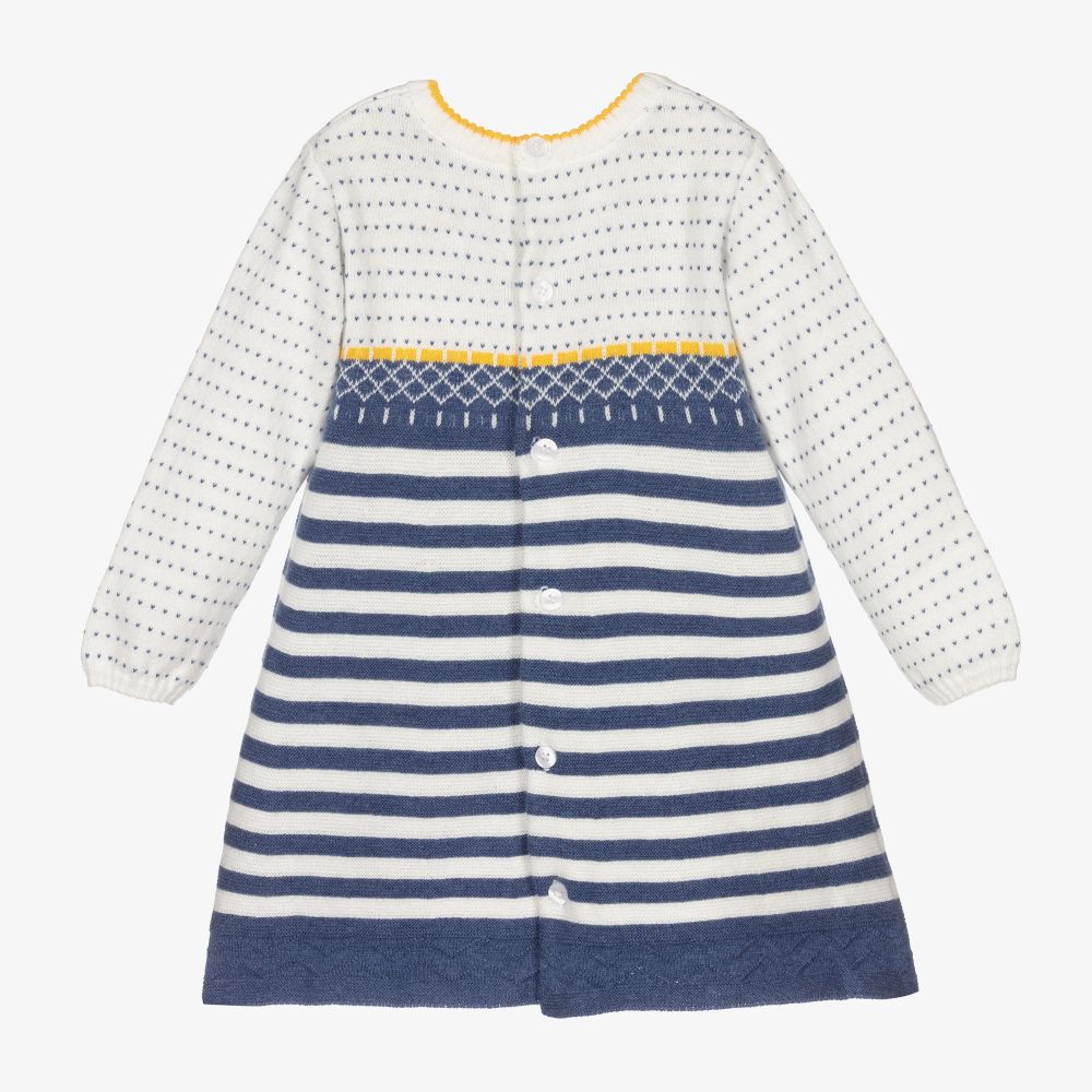 Tutto Piccolo-Blue Knitted Baby Dress Set | Childrensalon Outlet