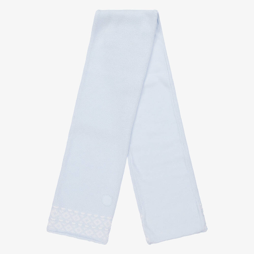 Tutto Piccolo-طقم قبعة وسكارف مزيج قطن محبوك لون أزرق | Childrensalon Outlet