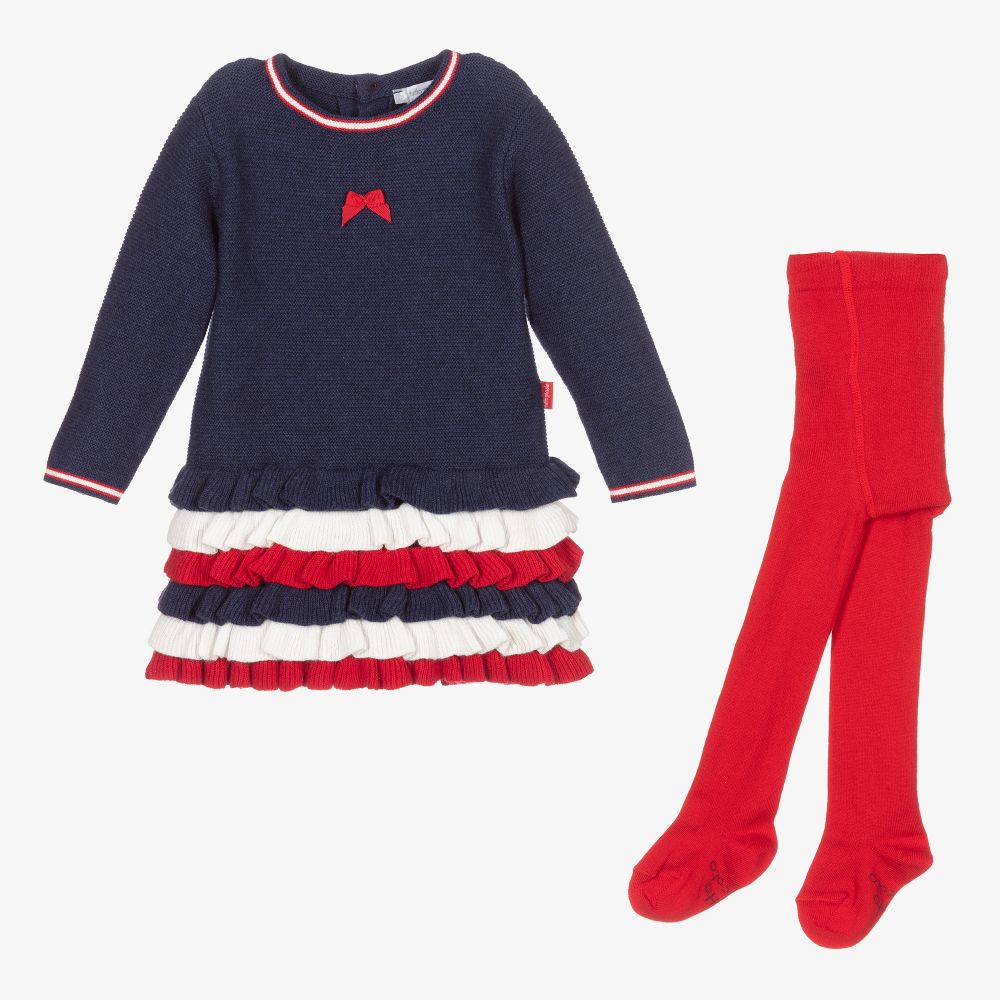 Tutto Piccolo-Blue & Red Baby Dress Set | Childrensalon Outlet