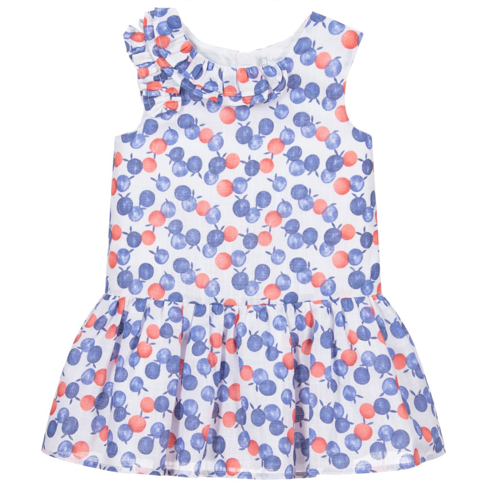 Tutto Piccolo-Blue & Red Cotton Dress | Childrensalon Outlet