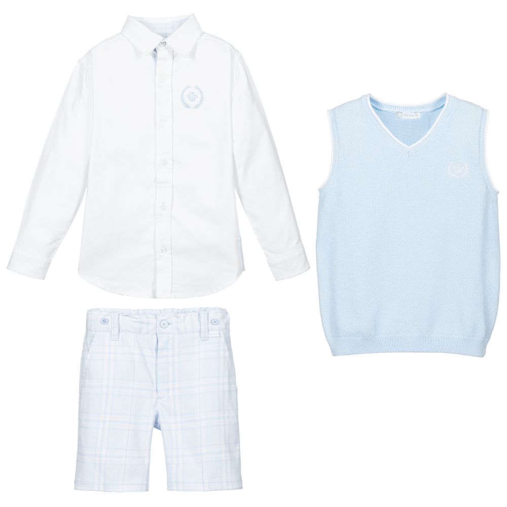 Tutto Piccolo-Комплект с голубыми шортами (4 предмета) | Childrensalon Outlet